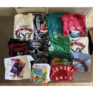 Vintage Wholesale 14 T Shirt Lot Bundle 90s Y2K Reggae Music Etc Size M to 3XL